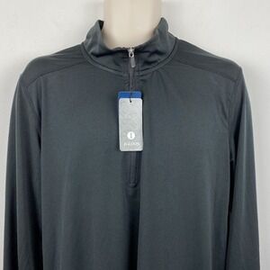 NEW Igloos Mens Black 1/4 Zip Pullover Shirt Jacket Long Sleeve Lighweight XL